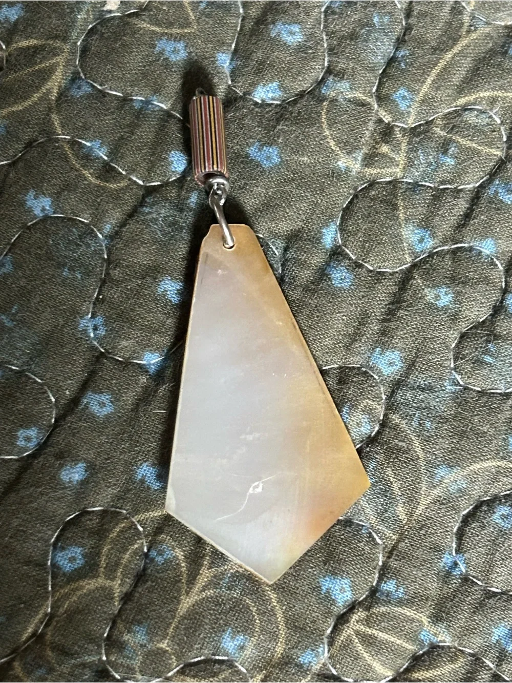 Vintage Hand-Painted Horse Pendant mother of pearl
